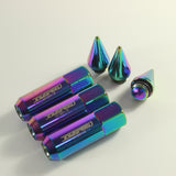 JDMSPEED 20PCS M12X1.5 Neo Chrome SPIKED Extended Tuner 60mm Lug Nuts Wheels Rims