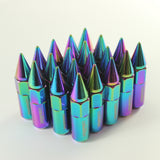 JDMSPEED 20PCS M12X1.5 Neo Chrome SPIKED Extended Tuner 60mm Lug Nuts Wheels Rims