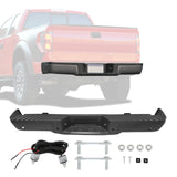 JDMSPEED Black Rear Step Bumper Assembly Fits For Ford F150 2009-2014 With Sensor Holes