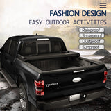 JDMSPEED 8FT Long Bed Lock Hard 3-fold Tonneau Cover For 2015-2019 FORD F-150