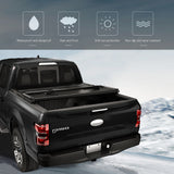 JDMSPEED 8FT Long Bed Lock Hard 3-fold Tonneau Cover For 2015-2019 FORD F-150