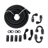 JDMSPEED 8AN Nylon Braided Fuel Line Kit w/ Oil/Gas/Fuel Hose End Fittings Adapters 20FT