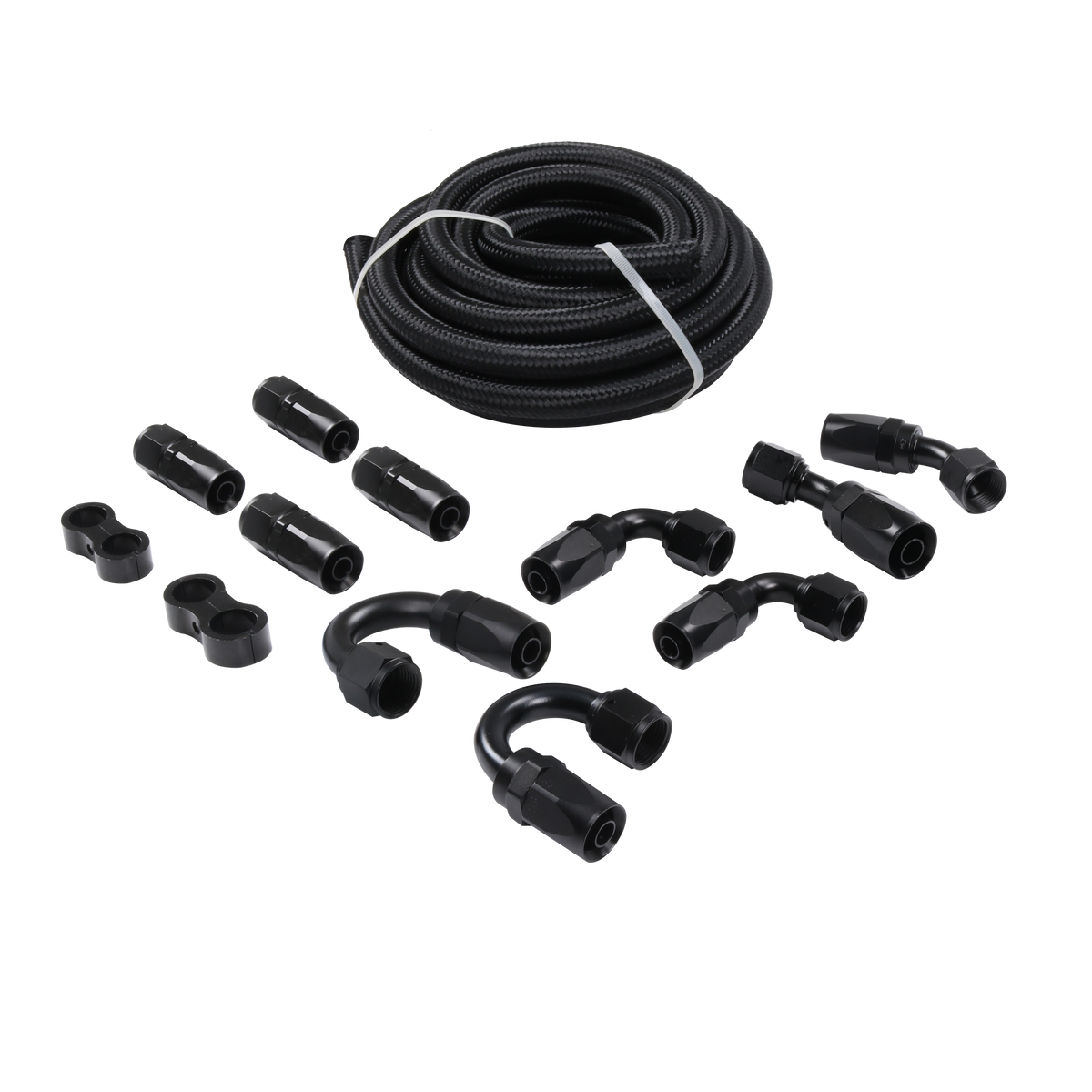 Autoparts-Accs 20FT 8AN Nylon Braided Fuel Line Kit With Fittings & Adapter