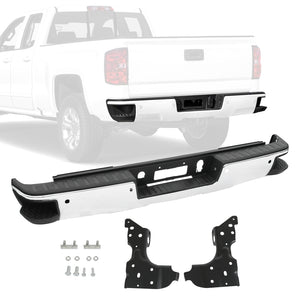 JDMSPEED Chrome Rear Bumper with Sensor Hole For Chevy Silverado 1500 2014-2018 GM1103175