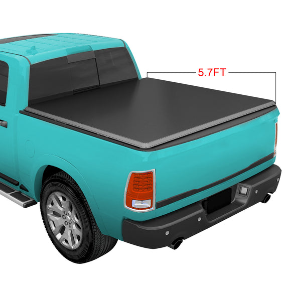 JDMSPEED 5.7 Ft For 2009-2017 Dodge Ram Crew Soft Roll Up Tonneau Cover 5.7