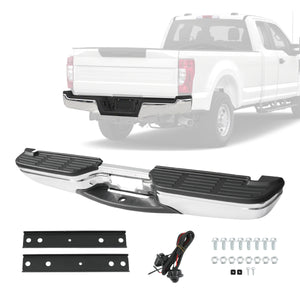 JDMSPEED Rear Step Bumper W/o Park Sensor Holes Chrome For 1999-2007 Ford F-250 F-350