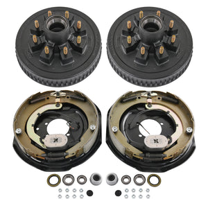 JDMSPEED NEW 12" x 2" Left & Right Electric Brake w/ 8 on 6.5" Bolt Circle Hub Drum Kit