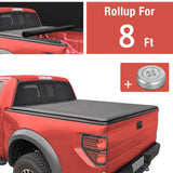 JDMSPEED 8FT Roll Up Truck Bed Tonneau Cover For 07-13 Chevy Silverado GMC Sierra W/ Lamp