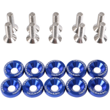 JDMSPEED New 20pcs Universal Blue Color Aluminum Fender Washer Engine Bay Dress Up Kit