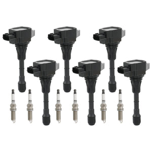 JDMSPEED 6X Ignition coil Iridium spark plug For Infiniti G25 Nissan Maxima 3.5 V6 UF550