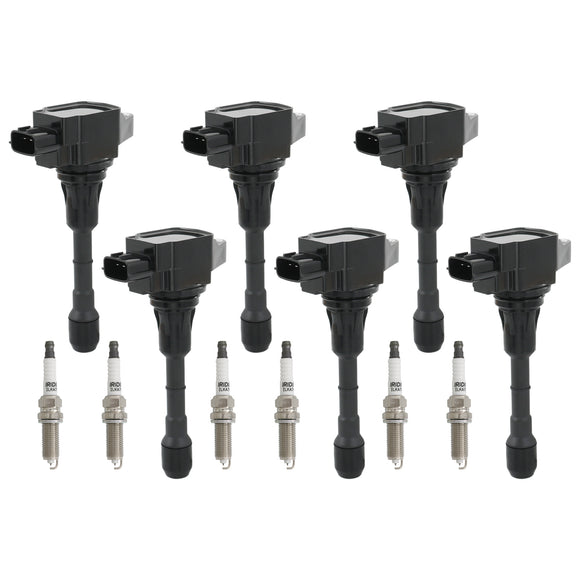 JDMSPEED 6X Ignition coil Iridium spark plug For Infiniti G25 Nissan Maxima 3.5 V6 UF550