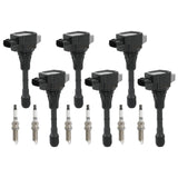 JDMSPEED 6X Ignition coil Iridium spark plug For Infiniti G25 Nissan Maxima 3.5 V6 UF550