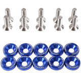 JDMSPEED New 20pcs Universal Blue Color Aluminum Fender Washer Engine Bay Dress Up Kit