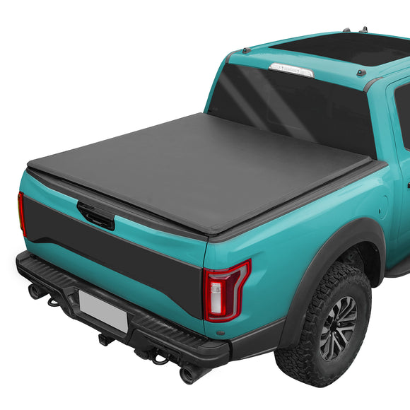 JDMSPEED 6ft Short Bed Soft Folding Tri-Fold Tonneau Cover For Ford Ranger 2019-2023 NEW