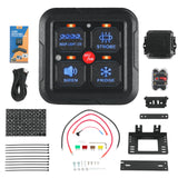 JDMSPEED Auxpower A24 4 Gang RGB Backlit Switch Panel Automatic Dimming 3 Lighting Modes