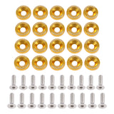 JDMSPEED 20pcs Gold Billet Aluminum Fender/Bolt Engine Bay Dress Up/Bumper Washer Kit