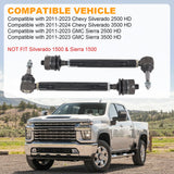 JDMSPEED Heavy Duty Tie Rod Ends Kit 2K780101 Fits 11-2023 Silverado Sierra 2500HD 3500HD