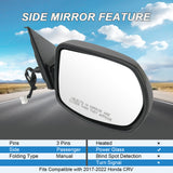 JDMSPEED Power Textured Mirror Right Passenger Side HO1321316 For Honda 2017-2022 CR-V