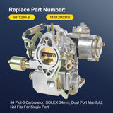 JDMSPEED NEW 12V 34 PICT-3 Carburetor Electric w/ Gasket For VW Beetle 34PICT3 98-1289-B