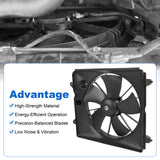 JDMSPEED NEW Left Side Engine Radiator Cooling Fan Black Fits 2007-2009 Honda CRV 2.4L