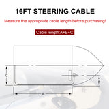 JDMSPEED  16 Feet Boat Rotary Steering System Outboard Kit Marine With 13.5" Wheel SS13716