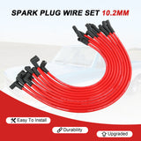 JDMSPEED Red 10.2mm Racing Spark Plug Wires Set for Ford 5.0L 5.8L, SB SBF 302