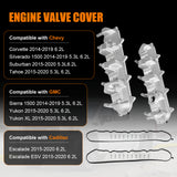 JDMSPEED 2x Valve Cover W/ Gasket For Chevrolet Silverado 1500 2014-2020 Tahoe Aluminum