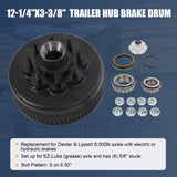 JDMSPEED 8K Axle 12-1/4"x3-3/8" 5/8 stud Oil/grease 8000# Lippert Trailer Hub Brake Drum