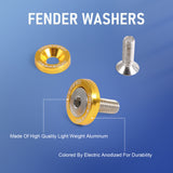 JDMSPEED 20pcs Gold Billet Aluminum Fender/Bolt Engine Bay Dress Up/Bumper Washer Kit
