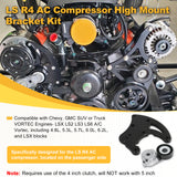 JDMSPEED Fits Chevy GMC SUV Truck Vortec LS Swap R4 AC Compressor High Mount Bracket Kit