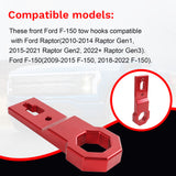 JDMSPEED Red Front Tow Hook Heavy Duty Bumper Towing Hook Kit For Ford F-150 Raptor 2009