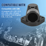 JDMSPEED Black Water Neck 90 1.5" Billet Swivel Thermostat Housings Fits For GM LS Engine