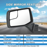 JDMSPEED NEW Driver Left Side Door Mirror For Chevrolet Silverado 1500 2019-2025