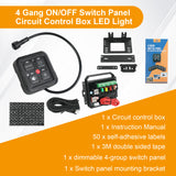 JDMSPEED Auxpower A24 4 Gang RGB Backlit Switch Panel Automatic Dimming 3 Lighting Modes