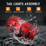 JDMSPEED Pair Red Clear Tail Lights NEW For Chevy Suburban Tahoe Brake Lamps 2007-2014