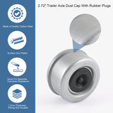 JDMSPEED 2PCS 2.71-2.72 Trailer Axle Dust Cap Cup Grease Cover RV Camper EZ Lube
