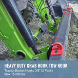 JDMSPEED Pack Of (2) 3/8" Bolt On Grab Hooks For Loader Tractor Bucket Heavy Duty Steel