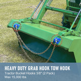 JDMSPEED NEW Blue 2 Set Heavy Duty 3/8" Bolt On Grab Hooks Fits Loader Tractor Bucket