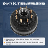 JDMSPEED 10,000# Hub Brake Drum 12-1/4x3-3/8" NEW 10K GD 13G Trailer Axle 9-123 8-415