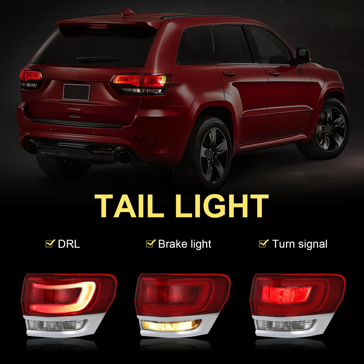 2014-2022 Jeep Grand Cherokee Tail Light Assembly - TRQ