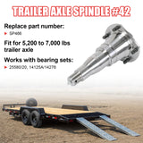 JDMSPEED 2x SP466 Spindle #42 E-Z Lube w/ 5-Bolts NEW Fits Trailer Axle 5200-7000 lbs