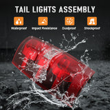 JDMSPEED Pair Red Clear Tail Lights NEW For Chevy Suburban Tahoe Brake Lamps 2007-2014