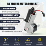 JDMSPEED NEW 3317084.000U Motor Drive Kit For Dometic 9200 Series RV Awning Black
