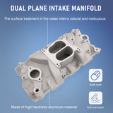 JDMSPEED Dual Plane Front Intake Manifold Fit for Small Block Chevy SBC 262-400 1955-86