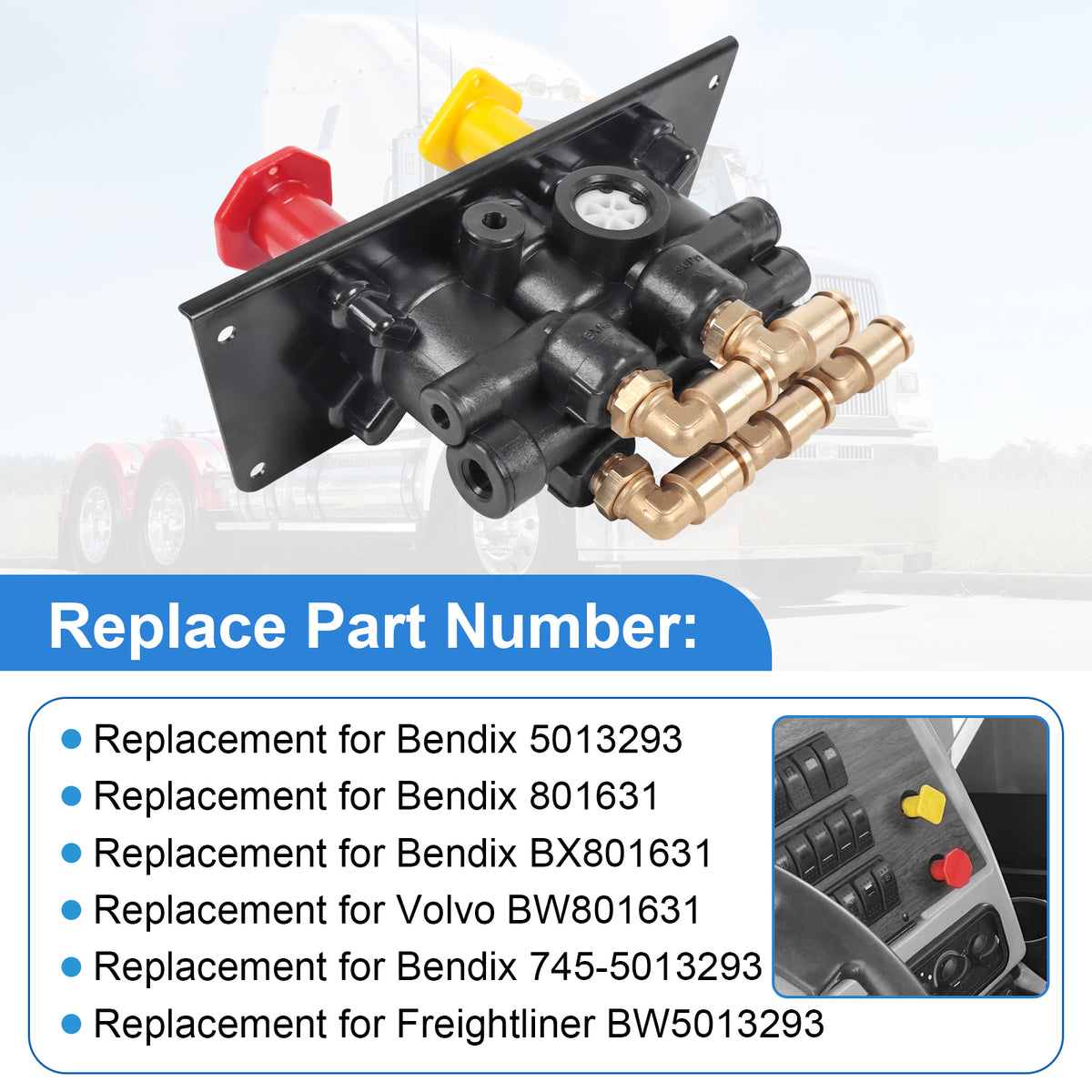 JDMSPEED MV3 Type Dash Control Brake Valve 5013293 New Fits For Freigh ...