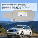 JDMSPEED Left & Right Sun Visor For 2013-18 Pathfinder 14-17 Infiniti QX60 W/ Lamp DN