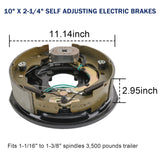 JDMSPEED Left and Right Electric Brake For 5 on 5 Bolt Circle Drum Kits w/ 10" x 2-1/4"
