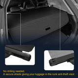 JDMSPEED Black Retractable Cargo Cover Luggage Shade For Toyota Highlander 2020-2024
