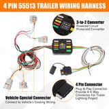 JDMSPEED Flat Trailer Wire Harnesses 4-Way For Toyota Tacoma Custom 2005-2015
