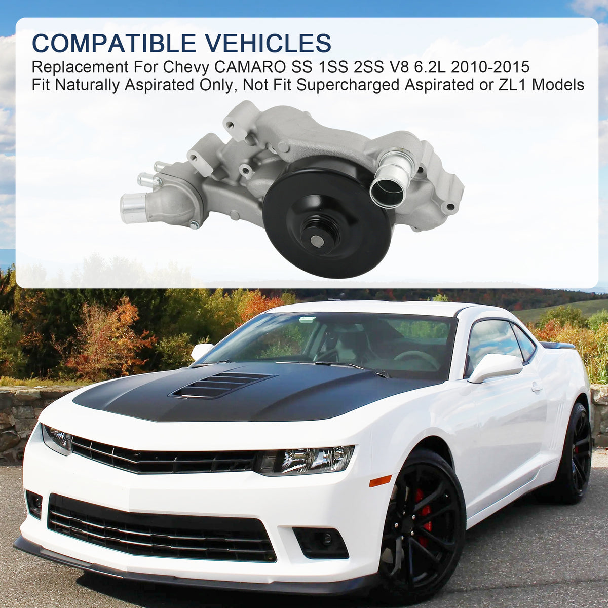 JDMSPEED Engine Water Pump 19207665 For Chevrolet Camaro 10-15 6.2L Na ...